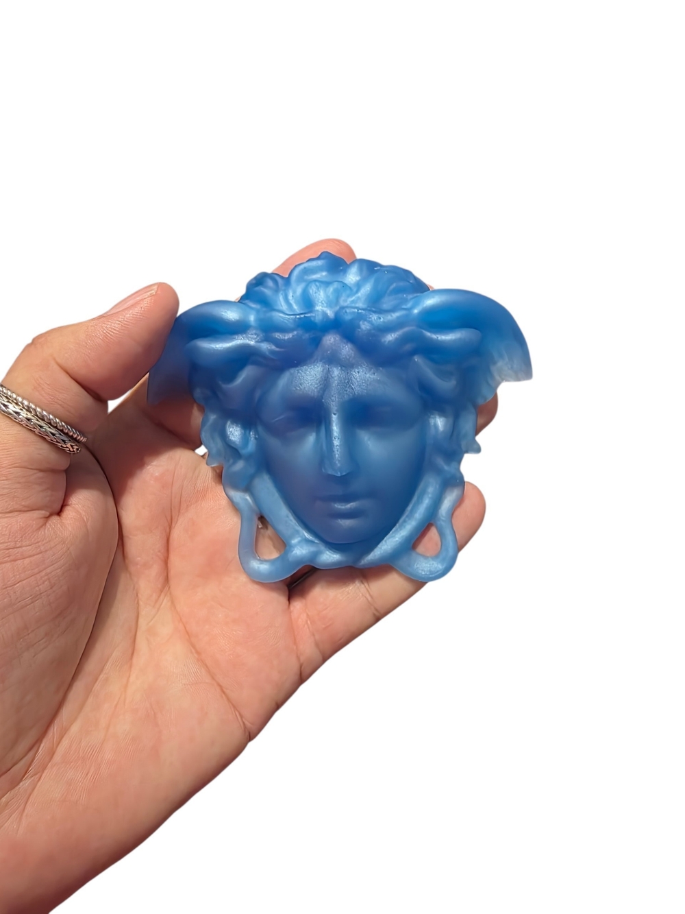 Versace Inspired Medusa In Blue Resin - Art, Home Decor - Picture 2 of 5